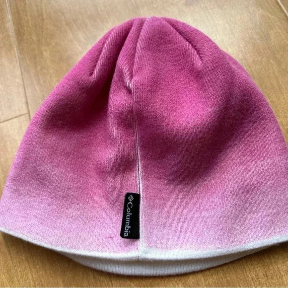 Columbia Pink and White Ombré Beanie Winter Hat, One Size - Picture 6 of 15